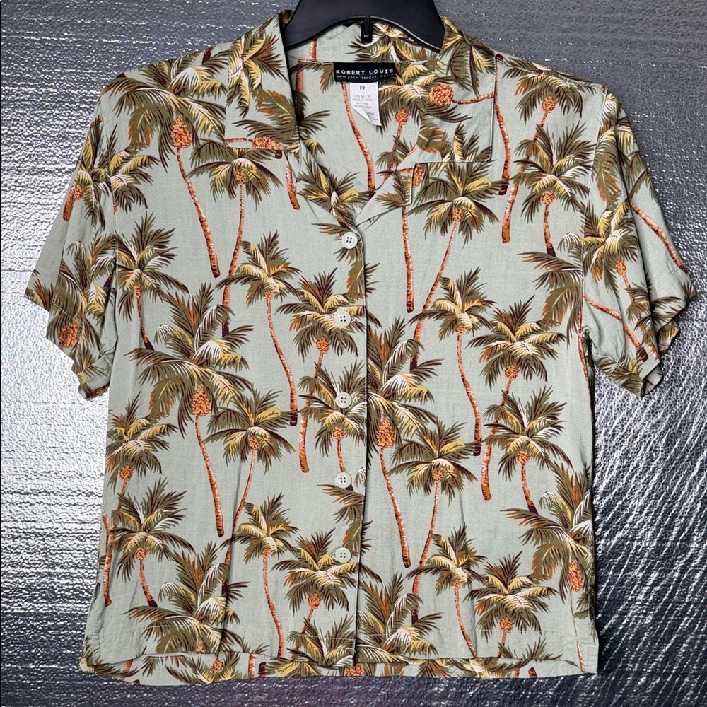 Tropical Palm Tree Shirt - Green and Brown